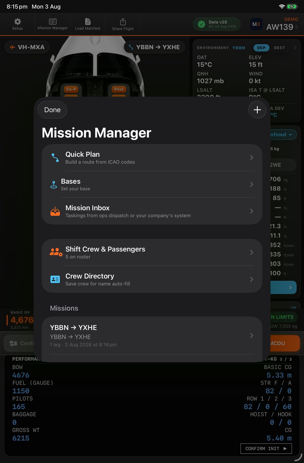Mission manager